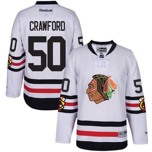 Blackhawks #50 Corey Crawford White Winter Classic Stitched NHL Jersey